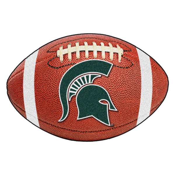 FanMats® - Michigan State University 20.5" x 32.5" Nylon Face Football Ball Floor Mat with "Spartan Helmet" Logo
