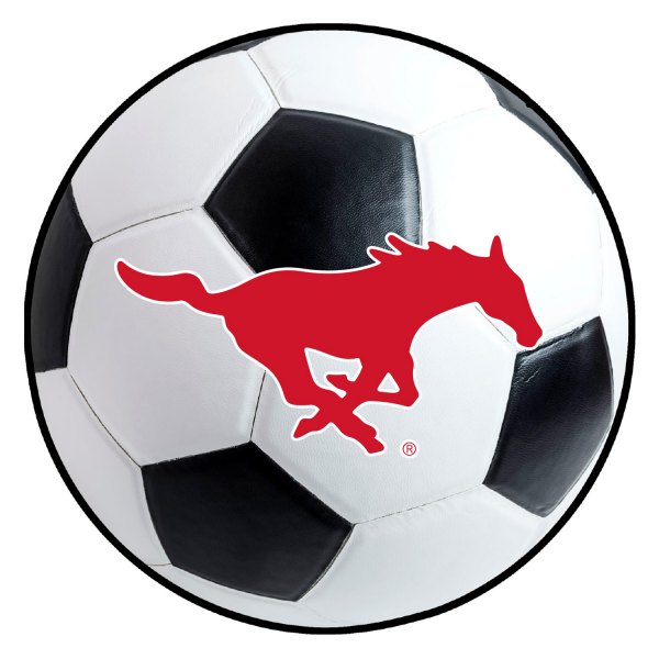 FanMats® - Southern Methodist University 27" Dia Nylon Face Soccer Ball Floor Mat with "Mustang" Logo