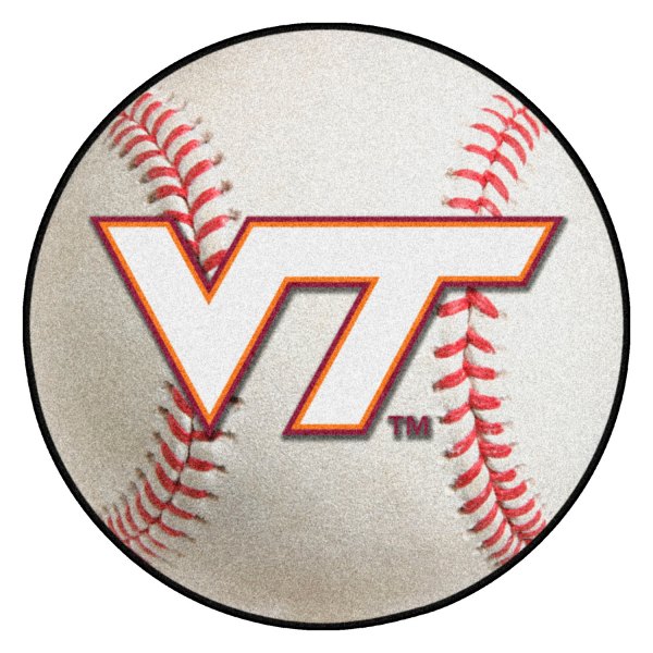 FanMats® - Virginia Tech 27" Dia Nylon Face Baseball Ball Floor Mat with "VT" Logo