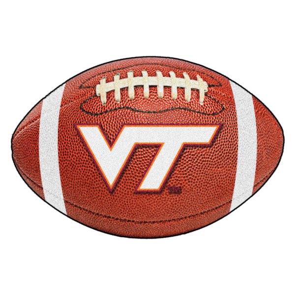 FanMats® - Virginia Tech 20.5" x 32.5" Nylon Face Football Ball Floor Mat with "VT" Logo