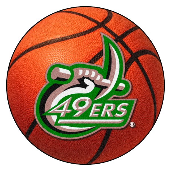 FanMats® - University of North Carolina (Charlotte) 27" Dia Nylon Face Basketball Ball Floor Mat with "Niner Pick & 49ers" Logo