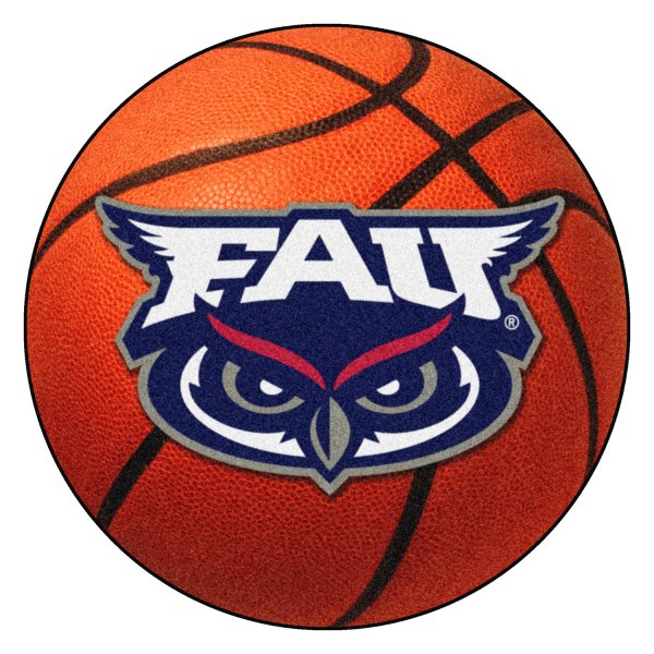 FanMats® - Florida Atlantic University 27" Dia Nylon Face Basketball Ball Floor Mat with "FAU Owl" Logo