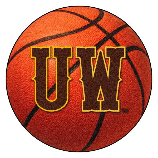 FanMats® - University of Wyoming 20.5" x 32.5" Nylon Face Football Ball Floor Mat with "UW" Logo