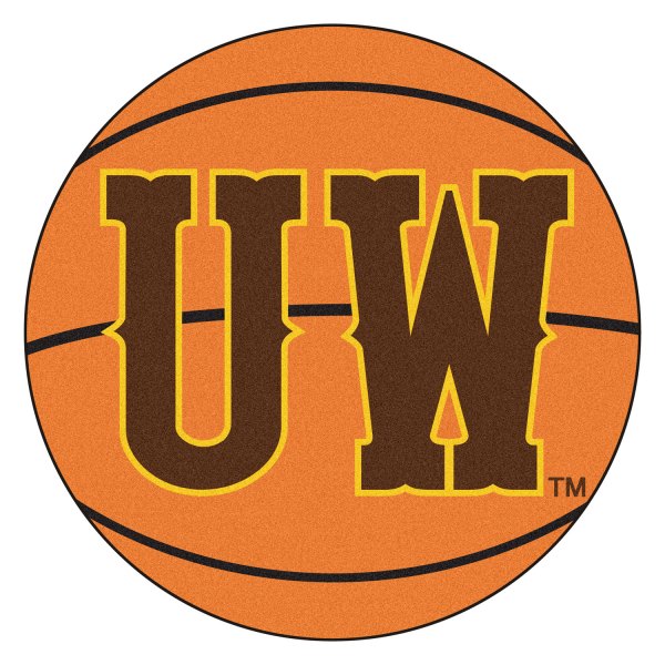 FanMats® - University of Wyoming 27" Dia Nylon Face Basketball Ball Floor Mat with "UW" Logo