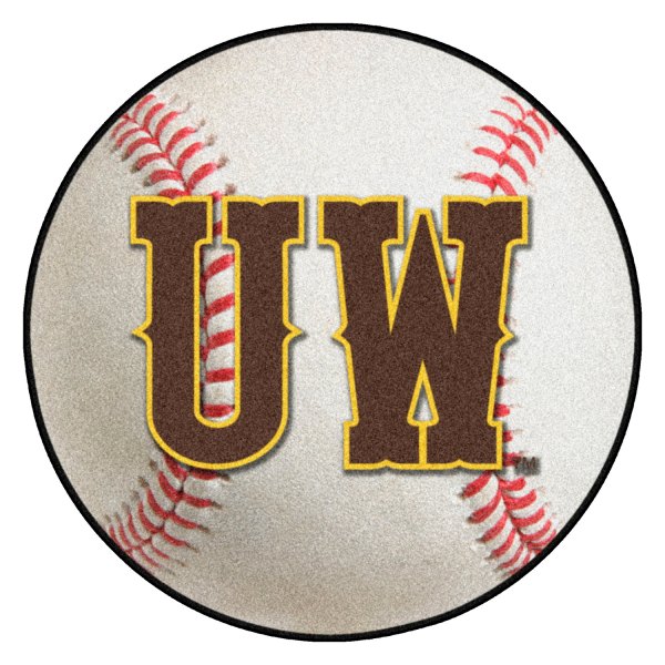 FanMats® - University of Wyoming 27" Dia Nylon Face Baseball Ball Floor Mat with "UW" Logo