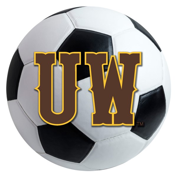 FanMats® - University of Wyoming 27" Dia Nylon Face Soccer Ball Floor Mat with "UW" Logo