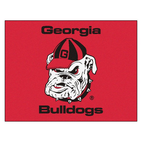 FanMats® - University of Georgia 33.75" x 42.5" Nylon Face All-Star Floor Mat with Bulldog Logo on Red