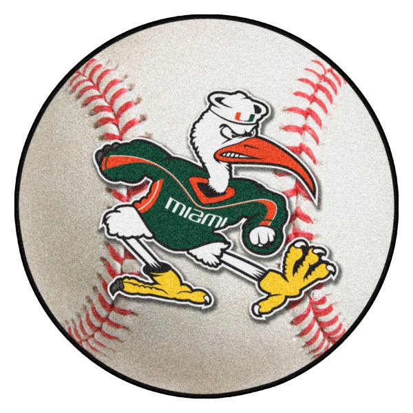 FanMats® - Oakland Athletics 27" Dia Nylon Face Baseball Ball Floor Mat with "Sebastian the Ibis" Logo