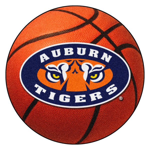 FanMats® - Auburn University 27" Dia Nylon Face Basketball Ball Floor Mat with "Auburn Tigers" Logo