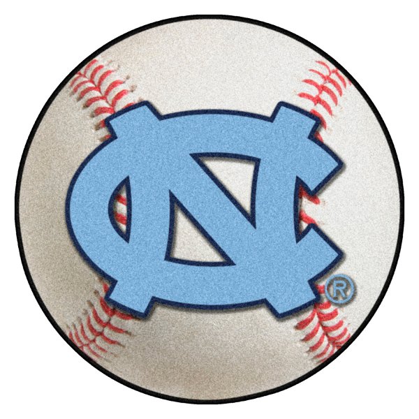 FanMats® - University of North Carolina (Chapel Hill) 27" Dia Nylon Face Baseball Ball Floor Mat with "NC" Logo