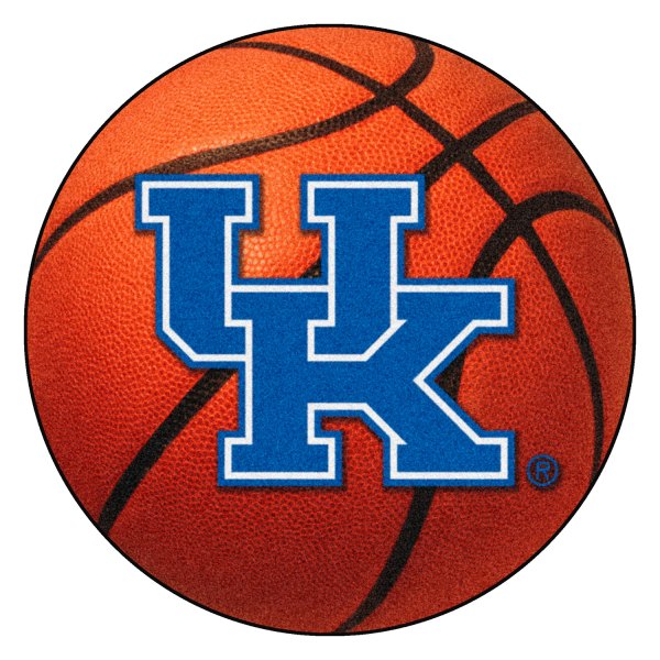 FanMats® - University of Kentucky 27" Dia Nylon Face Basketball Ball Floor Mat with "UK" Logo