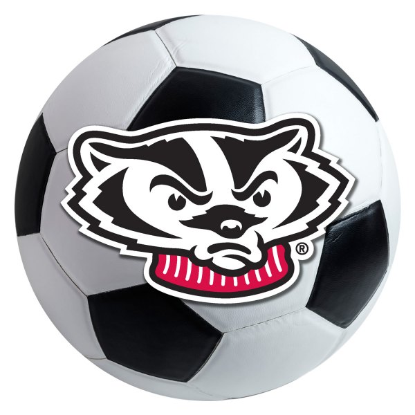 FanMats® - University of Wisconsin 27" Dia Nylon Face Soccer Ball Floor Mat with "Badger" Logo