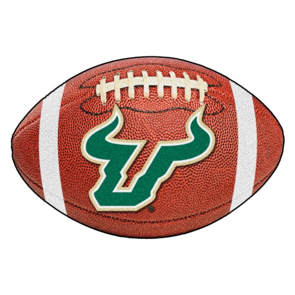 FanMats® - University of South Florida 20.5" x 32.5" Nylon Face Football Ball Floor Mat with "Bull" Logo