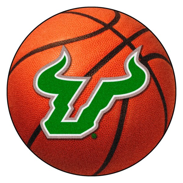 FanMats® - University of South Florida 27" Dia Nylon Face Basketball Ball Floor Mat with "Bull" Logo