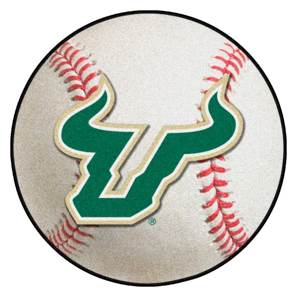 FanMats® - University of South Florida 27" Dia Nylon Face Baseball Ball Floor Mat with "Bull" Logo