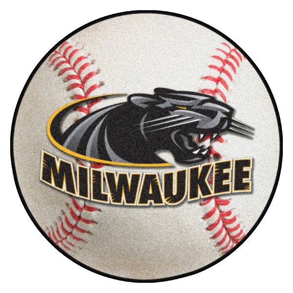 FanMats® - University of Wisconsin-Milwaukee 27" Dia Nylon Face Baseball Ball Floor Mat with "Panthern & Milwaukee" Logo