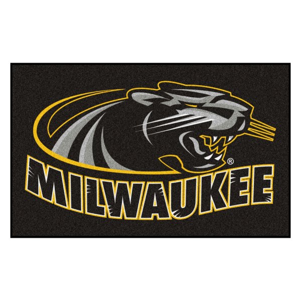 FanMats® - University of Wisconsin-Milwaukee 60" x 96" Nylon Face Ulti-Mat with "Panthern & Milwaukee" Logo