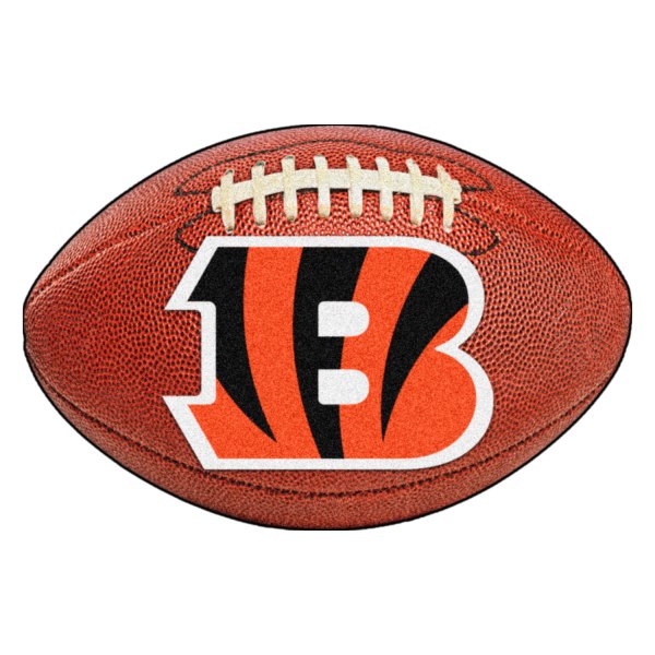 FanMats® - Cincinnati Bengals 20.5" x 32.5" Nylon Face Football Ball Floor Mat with "Striped B" Logo