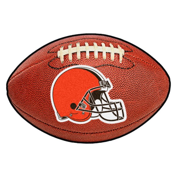 FanMats® - Cleveland Browns 20.5" x 32.5" Nylon Face Football Ball Floor Mat with "Browns Helmet" Logo