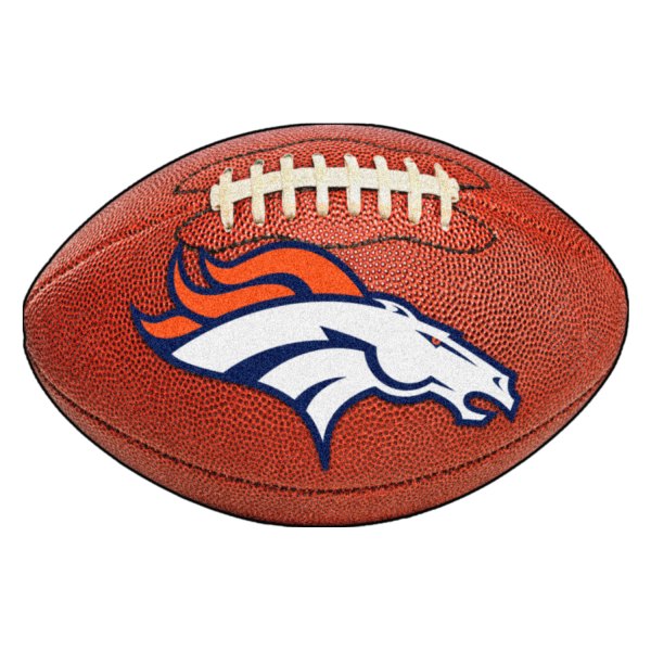 FanMats® - Denver Broncos 20.5" x 32.5" Nylon Face Football Ball Floor Mat with "Bronco" Logo