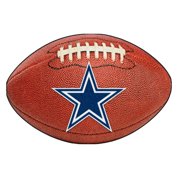 FanMats® - Dallas Cowboys 20.5" x 32.5" Nylon Face Football Ball Floor Mat with "Star" Logo