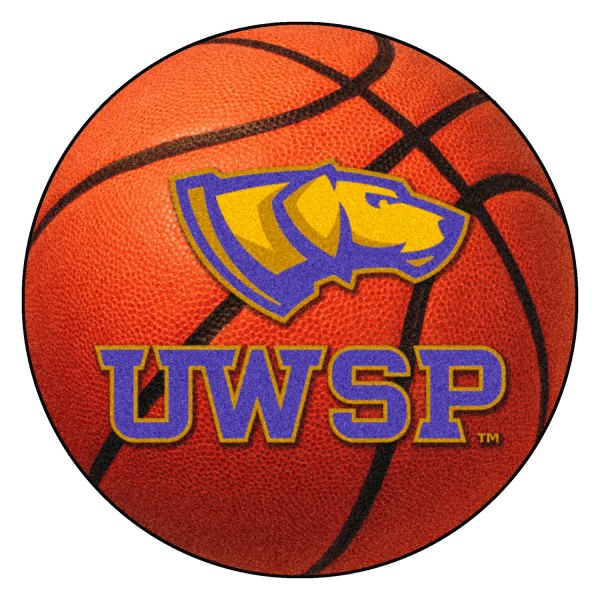 FanMats® - University of Wisconsin-Stevens Point 27" Dia Nylon Face Basketball Ball Floor Mat with "Pointer & UWSP" Logo