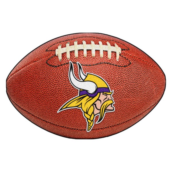 FanMats® - Minnesota Vikings 20.5" x 32.5" Nylon Face Football Ball Floor Mat with "Viking" Logo