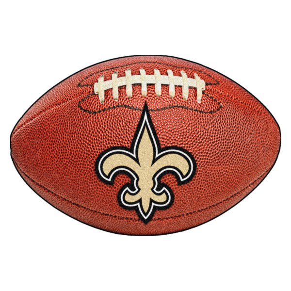 FanMats® - New Orleans Saints 20.5" x 32.5" Nylon Face Football Ball Floor Mat with "Fluer-De-Lis" Logo