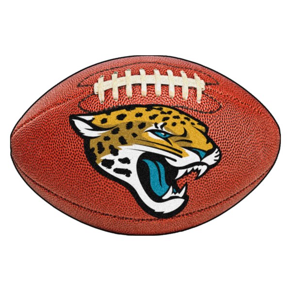 FanMats® - Jacksonville Jaguars 20.5" x 32.5" Nylon Face Football Ball Floor Mat with "Jaguar" Logo