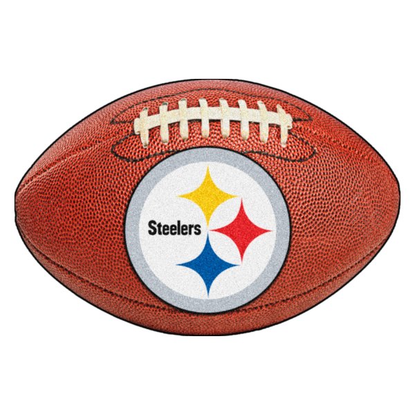FanMats® - Pittsburgh Steelers 20.5" x 32.5" Nylon Face Football Ball Floor Mat with "Steelers" Logo