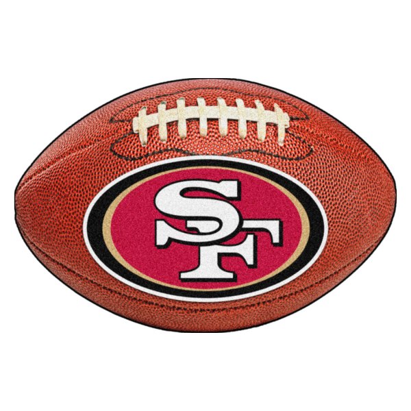 FanMats® - San Francisco 49ers 20.5" x 32.5" Nylon Face Football Ball Floor Mat with "Oval 49ers" Logo