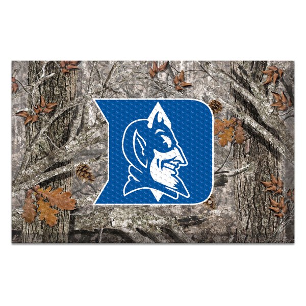 FanMats® - Duke University 30"L x 19"W Camo Rubber Scraper Door Mat with D & Devil Logo