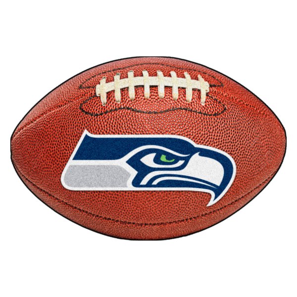 FanMats® - Seattle Seahawks 20.5" x 32.5" Nylon Face Football Ball Floor Mat with "Seahawk" Logo