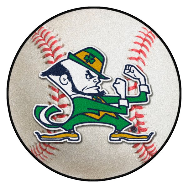 FanMats® - Notre Dame 27" Dia Nylon Face Baseball Ball Floor Mat with "Fighting Irish" Logo