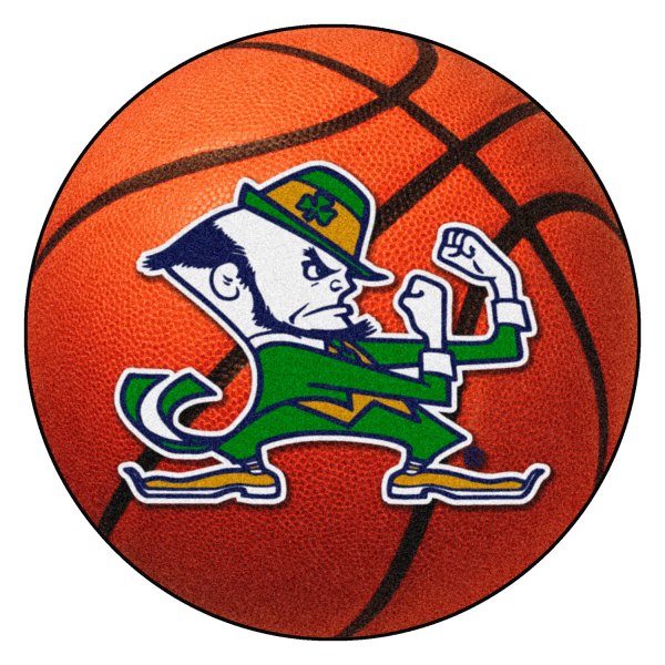 FanMats® - Notre Dame 27" Dia Nylon Face Basketball Ball Floor Mat with "Fighting Irish" Logo
