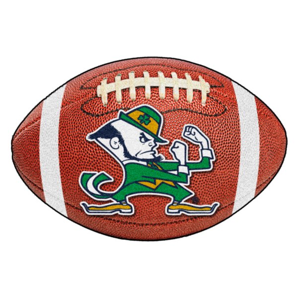 FanMats® - Notre Dame 20.5" x 32.5" Nylon Face Football Ball Floor Mat with "Fighting Irish" Logo