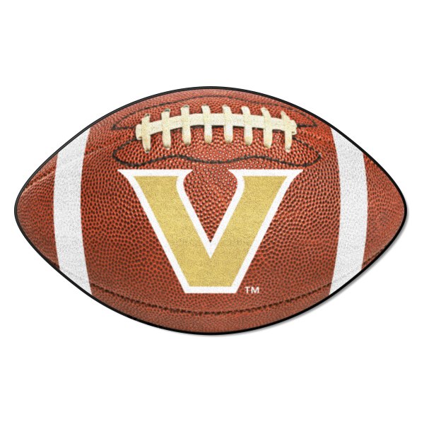 FanMats® - Vanderbilt University 20.5" x 32.5" Nylon Face Football Ball Floor Mat with "V Star" Logo