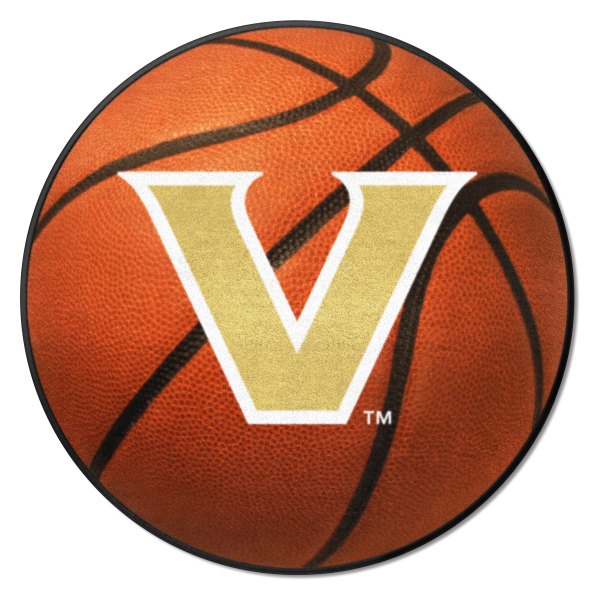 FanMats® - Vanderbilt University 27" Dia Nylon Face Basketball Ball Floor Mat with "V Star" Logo