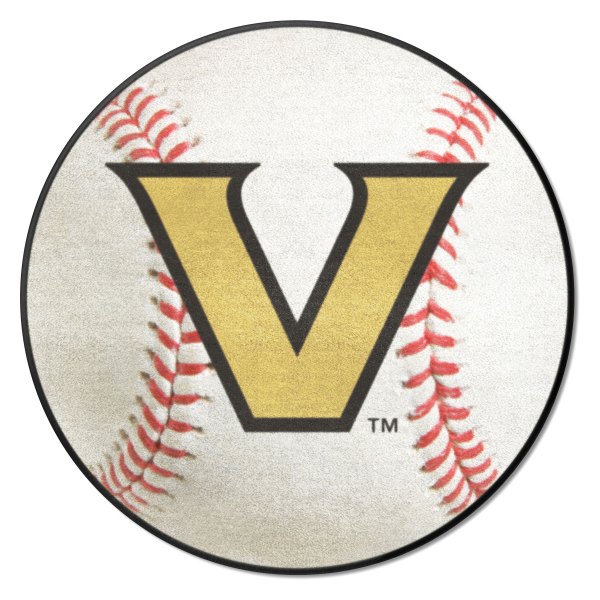 FanMats® - Vanderbilt University 27" Dia Nylon Face Baseball Ball Floor Mat with "V Star" Logo