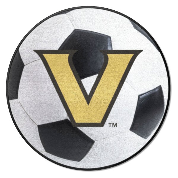 FanMats® - Vanderbilt University 27" Dia Nylon Face Soccer Ball Floor Mat with "V Star" Logo