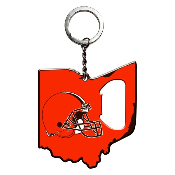 FanMats® - NFL "Cleveland Browns" "Cleveland Browns" Steel Keychain Bottle Opener