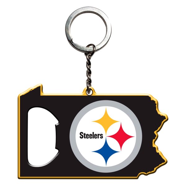FanMats® - NFL "Pittsburgh Steelers" "Pittsburgh Steelers" Steel Keychain Bottle Opener