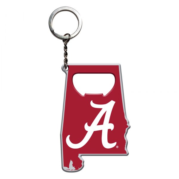 FanMats® - NCAA "University of Alabama" "University of Alabama" Steel Keychain Bottle Opener