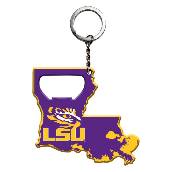 FanMats® - NCAA "Louisiana State University" "Louisiana State University" Steel Keychain Bottle Opener
