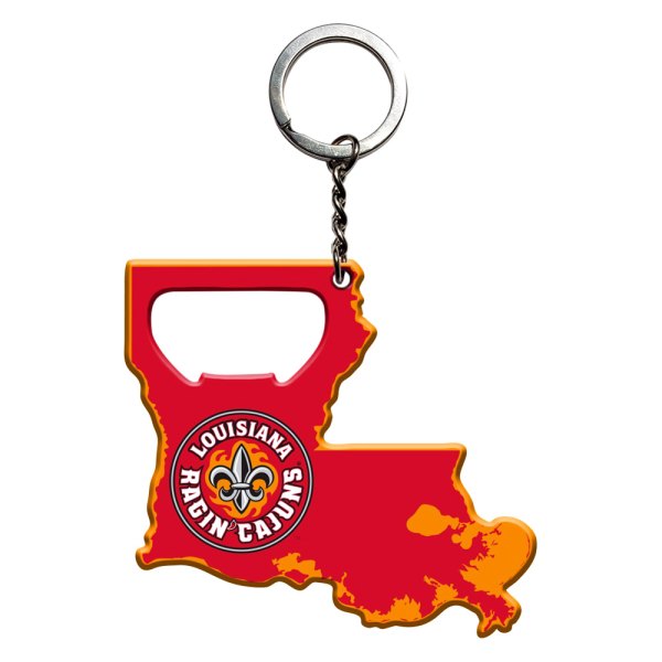 FanMats® - NCAA "University of Louisiana-Lafayette" "University of Louisiana-Lafayette" Steel Keychain Bottle Opener