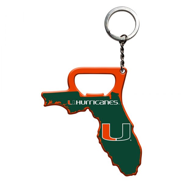 FanMats® - NCAA "University of Miami" "University of Miami" Steel Keychain Bottle Opener