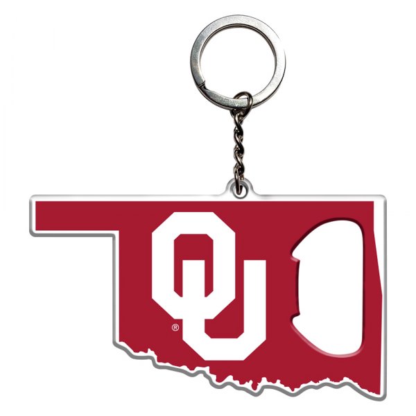 FanMats® - NCAA "University of Oklahoma" "University of Oklahoma" Steel Keychain Bottle Opener