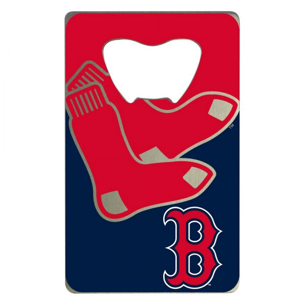 FanMats® - MLB "Boston Red Sox" "Boston Red Sox" Aluminum Credit Card Bottle Opener