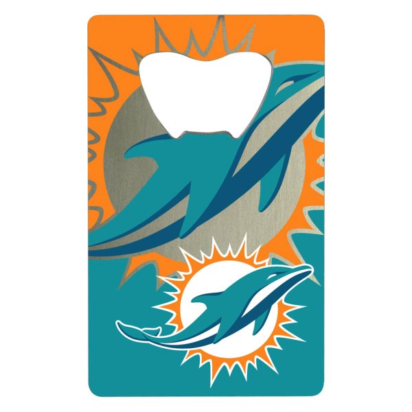 FanMats® - NFL "Miami Dolphins" "Miami Dolphins" Aluminum Credit Card Bottle Opener