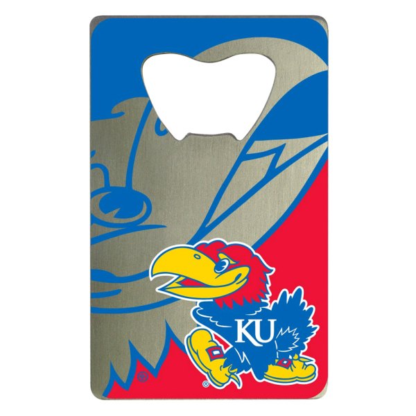 FanMats® - NCAA "University of Kansas" "University of Kansas" Aluminum Credit Card Bottle Opener